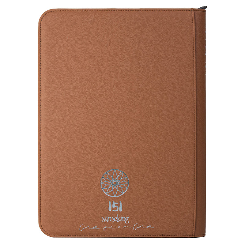 9-Pocket PU Card Binder - 151 Matte Tan/Brown