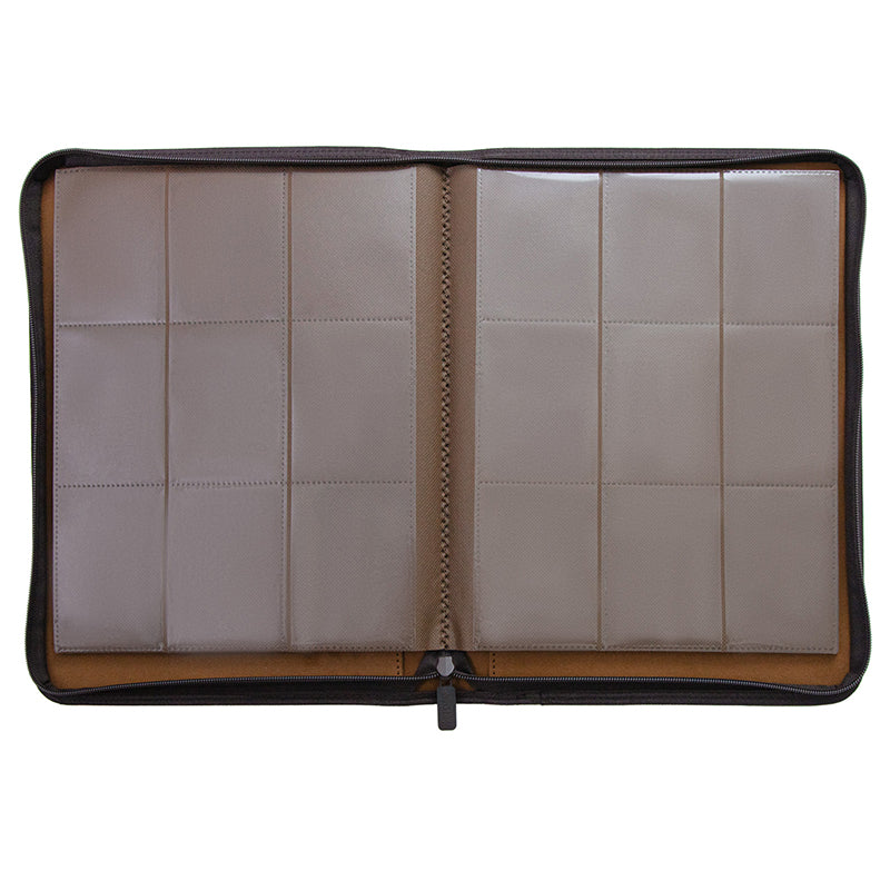 9-Pocket PU Card Binder - 151 Matte Tan/Brown