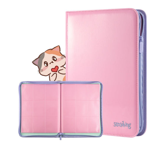 Crimson Coral 9-Pocket Card Binder  - Pink - Sanseking