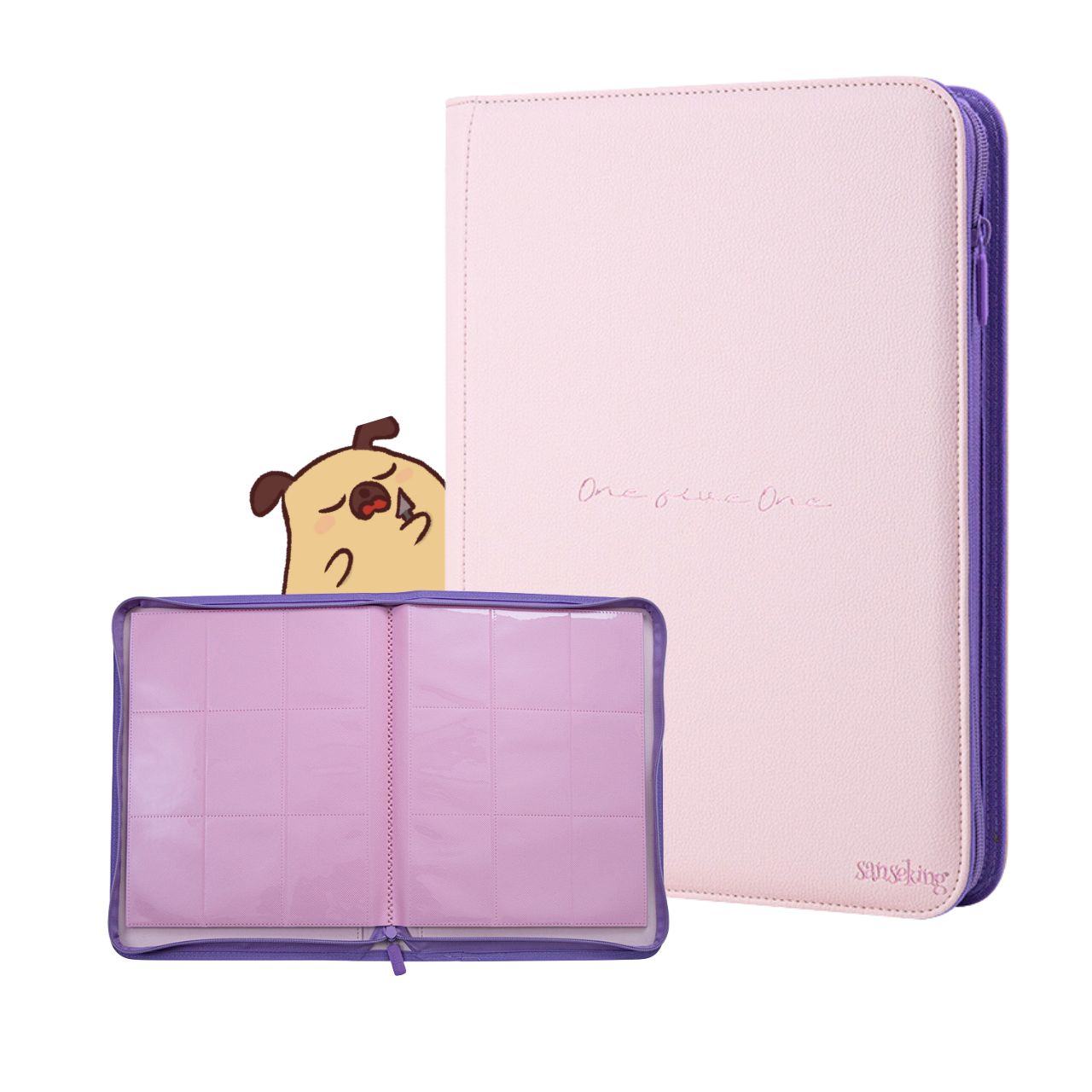 9-Pocket PU Card Binder - 151 Matte Pink