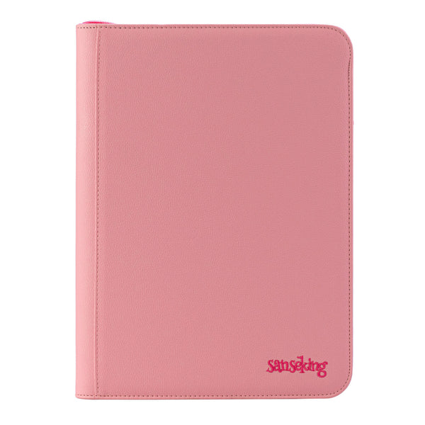 Pink Plaid 9 or 12 Pocket PU Binder