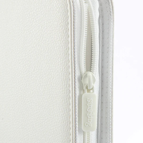 White Plaid 9 or 12-Pocket PU Binder