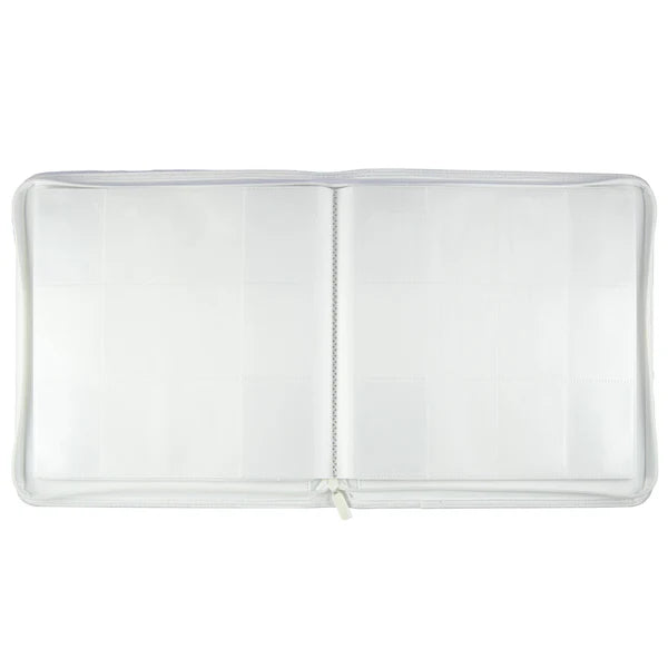 White Plaid 9 or 12-Pocket PU Binder