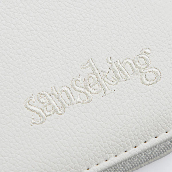 White Plaid 9 or 12-Pocket PU Binder