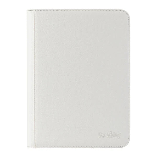 White Plaid 9 or 12-Pocket PU Binder